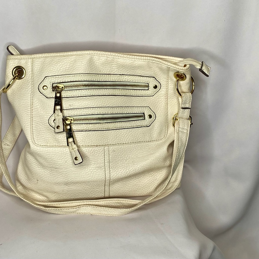 Vegan Leather :) Cream Shoulder Bag